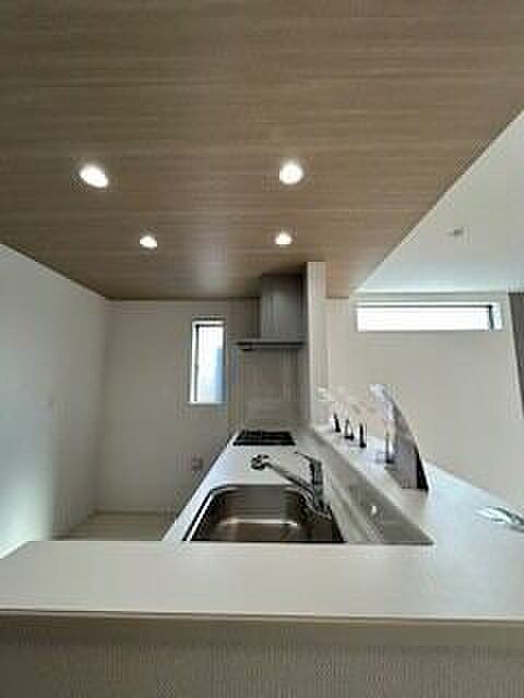 LDKに向けカウンターキッチンあり