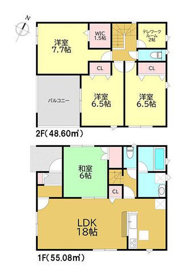 4LDK(103.68m2)※WIC+テレワークルーム
