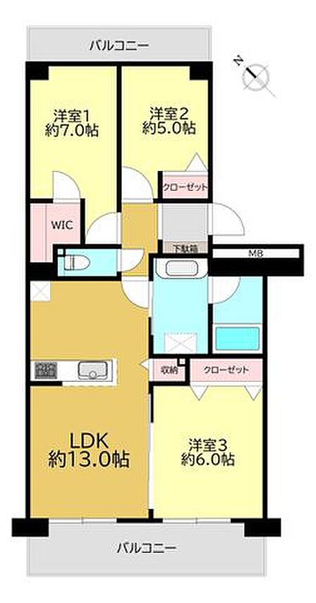 3LDK(70.18m2)