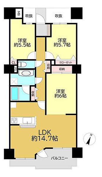 3LDK/74.26m2