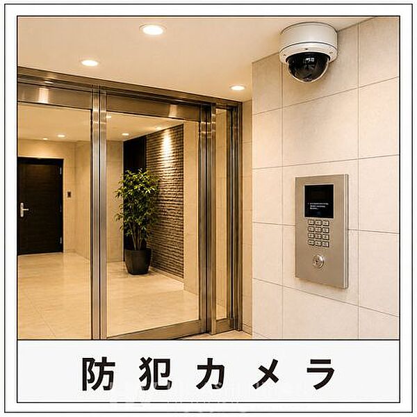 防犯カメラを設置し、防犯性に配慮した住環境です。安心感のある毎日を支える設備として暮らしを見守ります。※掲載画像はイメージであり、実際の設備・仕様・形状とは異なる場合があります。