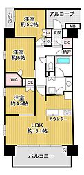 クレヴィア京都西院 3LDKの間取図画像