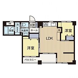 二俣川ダイカンプラザ2号館 2LDKの間取図画像