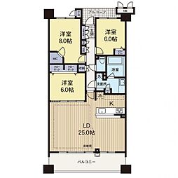 ルネたまプラーザE棟 3LDKの間取図画像