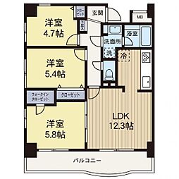 LightWaveMaita 3LDKの間取図画像
