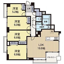 リーベスト保土ケ谷アスティオA棟 4LDKの間取図画像