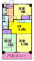 メディコーポ都筑 3DKの間取図画像
