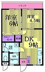 井上ドエル 2DKの間取図画像