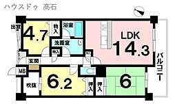 ファミールハイツ泉大津セントハーバーシティ1番館 3LDKの間取図画像