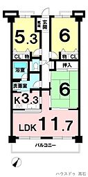 レジデンス羽衣ガーデンスクエア 3LDKの間取図画像