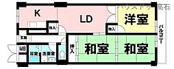メゾンドール羽衣 3DKの間取図画像