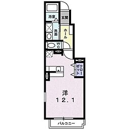 パストラーレ道後A ワンルームの間取図画像