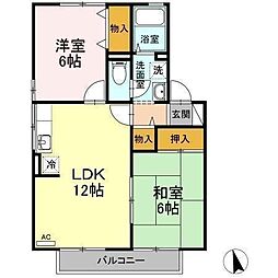 サン・フォーレA 2LDKの間取図画像