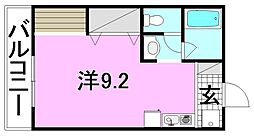 白石ハウス ワンルームの間取図画像
