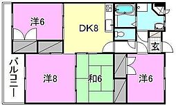 ビッグウエスト 4DKの間取図画像