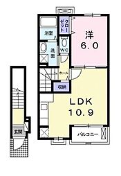 スプレンデール2 1LDKの間取図画像