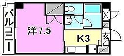 ラ・シャンブル 1Kの間取図画像