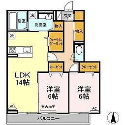 レジデンスSUMIHOU 2LDKの間取図画像
