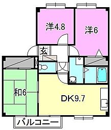 フォブール小栗 3LDKの間取図画像