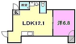 オックスフォードサーカス春日町別館 1LDKの間取図画像