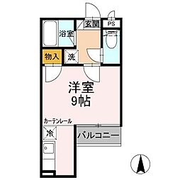 プチシャンブルM ワンルームの間取図画像