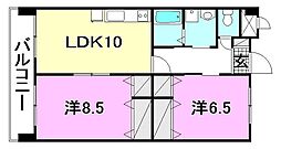 M3マンション 2LDKの間取図画像