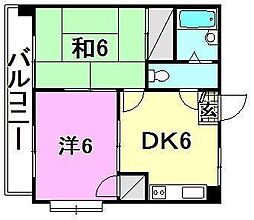 池川マンション 2DKの間取図画像