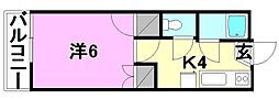 セイカハウス 1Kの間取図画像
