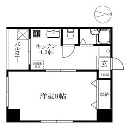 第二朝日 1Kの間取図画像