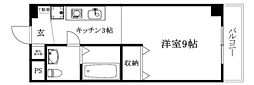 カローラ樽味 1Kの間取図画像