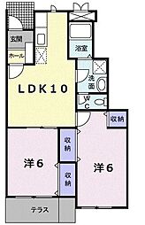 エスポワール 2LDKの間取図画像