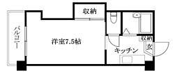 第40杉フラット 1Kの間取図画像