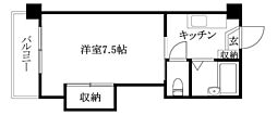 第40杉フラット 1Kの間取図画像