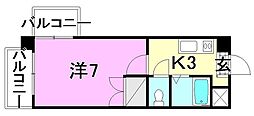 メゾン桑原 1Kの間取図画像