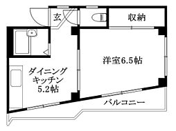 ダイヤモンドビューミツイ 1DKの間取図画像