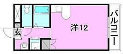 ベルメゾン畑寺 ワンルームの間取図画像