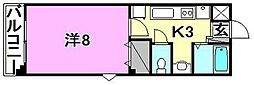 オークビル 1Kの間取図画像