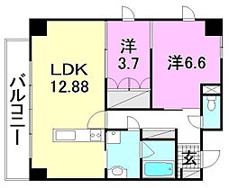 グレースコート雄郡 2LDKの間取図画像