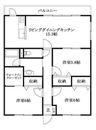 エリヴェール道後 3LDKの間取図画像