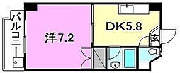 ラッスルスクエア松山市駅 1DKの間取図画像
