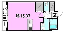 ルネッサンス樽味 ワンルームの間取図画像