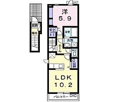 シャンブレット 1LDKの間取図画像