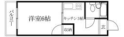 ステーションサイド余戸 1Kの間取図画像