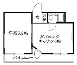 ニュー三番町ハイツ 1DKの間取図画像