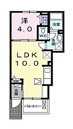 Linden宮西 1LDKの間取図画像