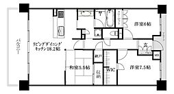 ウェリス南持田緑彩苑B棟 3LDKの間取図画像