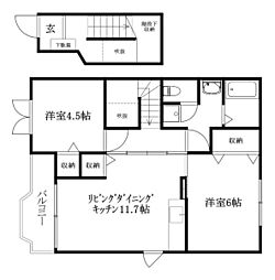 フォンテーヌカトレヤ 2LDKの間取図画像