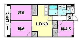 道後山本ビル 3LDKの間取図画像