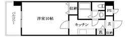CITYSPIRE東石井 1Kの間取図画像