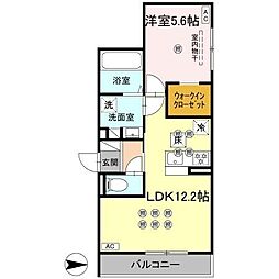クランツ朝生田 1LDKの間取図画像